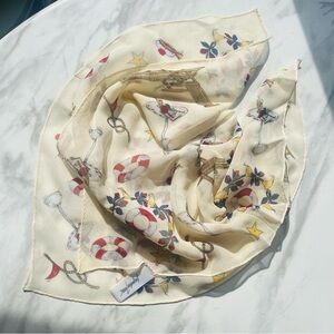 Vintage Jacqueline Ferrar Silk Square Scarf Boating Swimming Marine Sailor